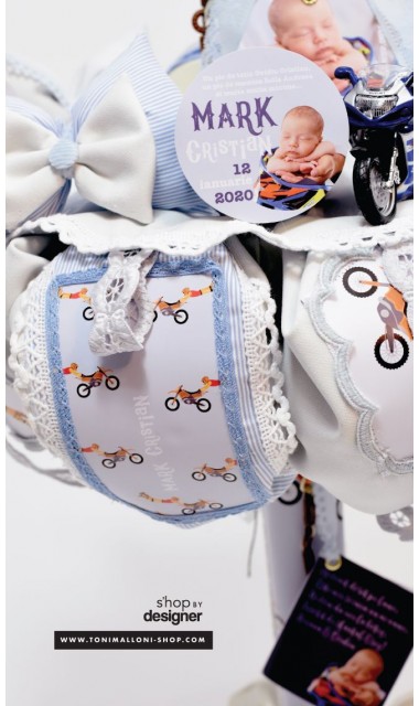 Lumanare botez cu motociclete pentru baieti personalizata, Hello Moto 4